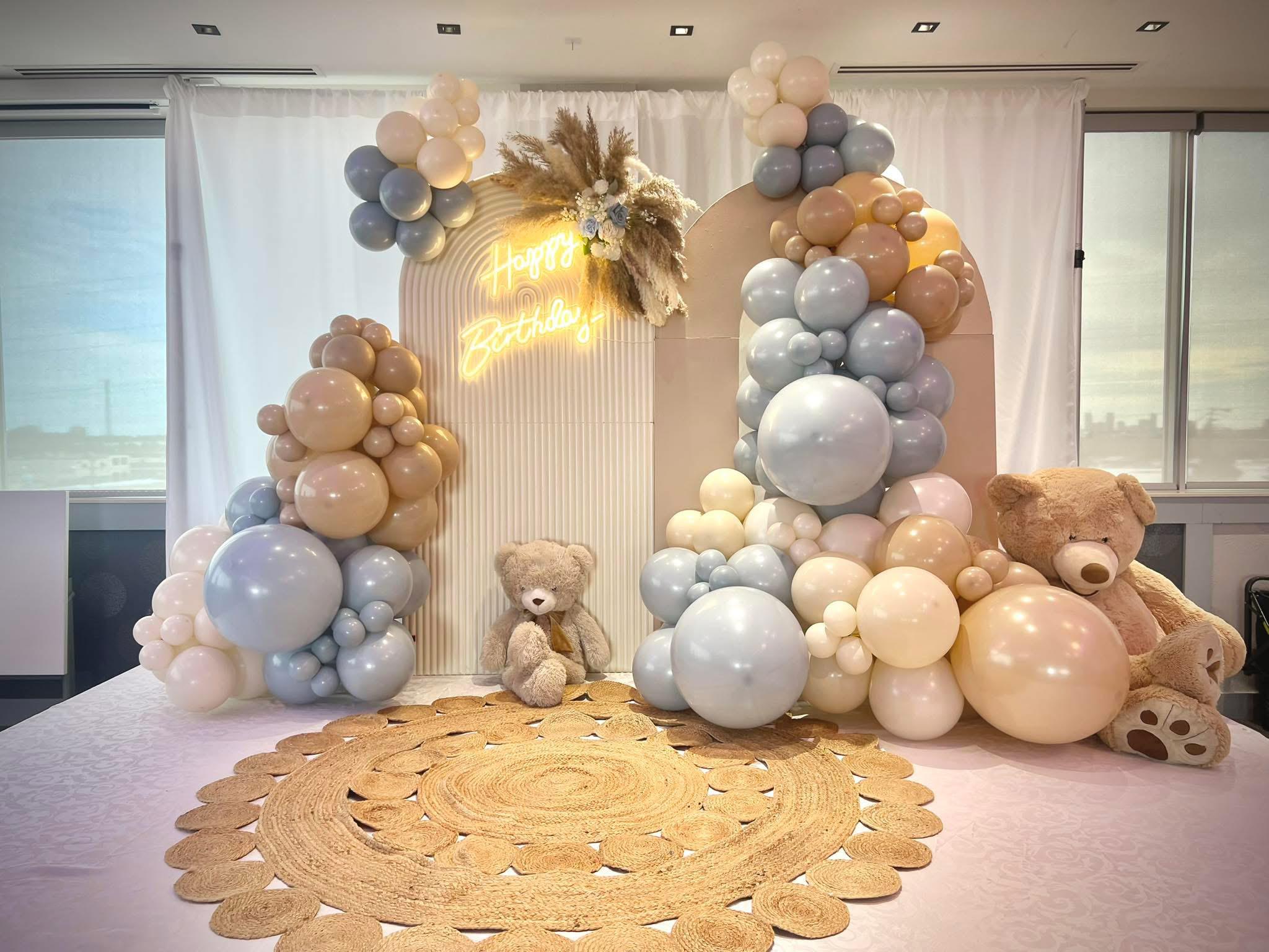 party decorations dubai balloon setup backdrop lighting