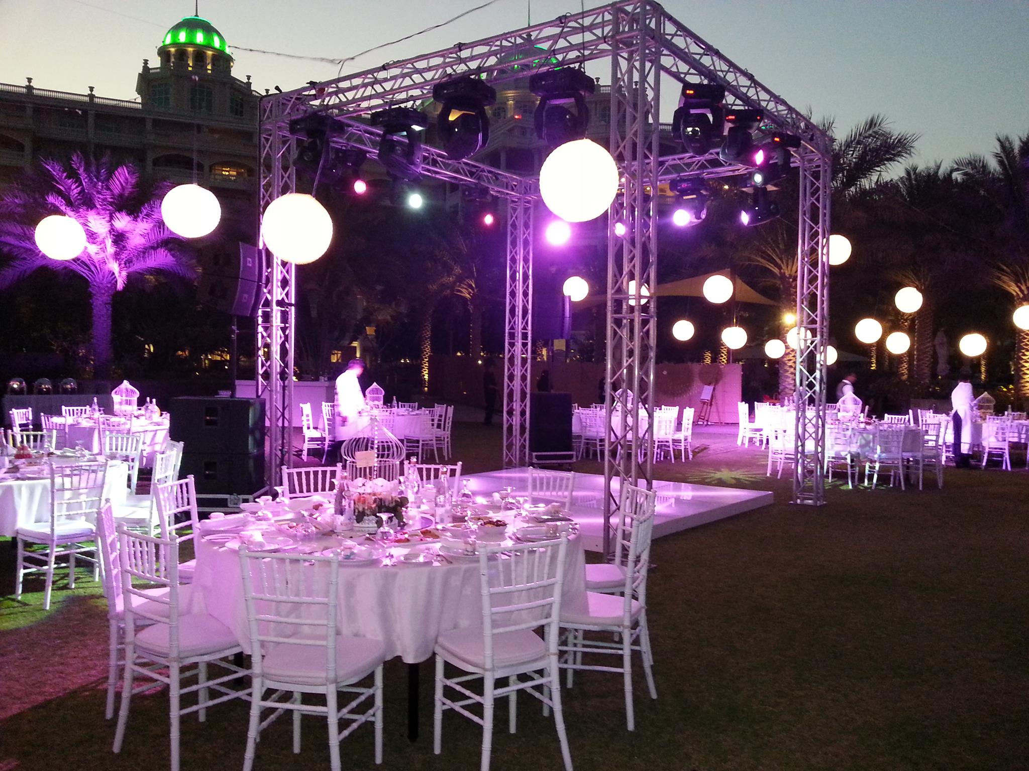 wedding lighting setup Dubai decoration