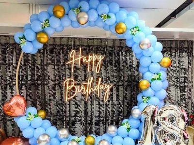 Giant number balloon decorations Dubai for milestone anniversaries and birthdays