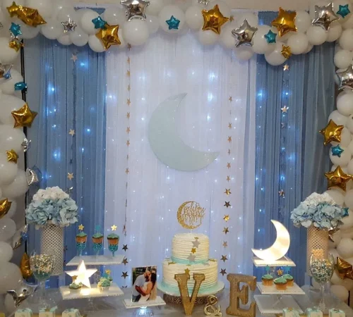 balloon baby shower decoration Dubai home