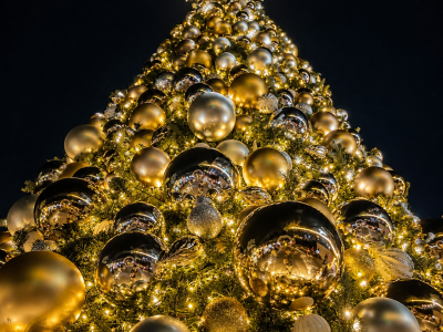 Custom contemporary Christmas tree design for a luxury property in Dubai