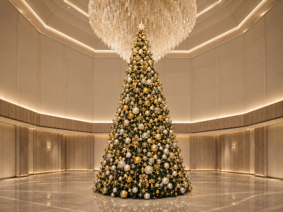 Five star hotel lobby Christmas decorations UAE styled by Infinite Festive Decor